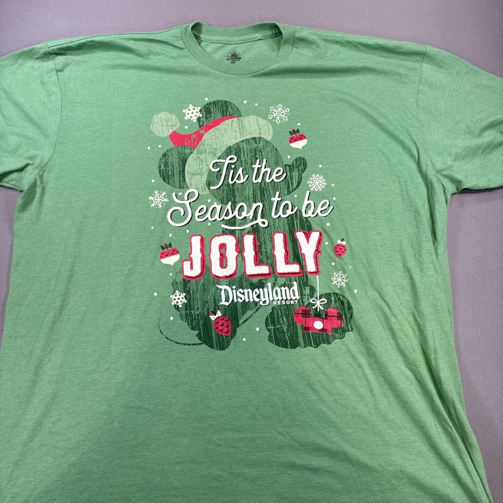 Disney Parks Santa Mickey Mouse Tis The Season to be Jolly Christmas Shirt XXL